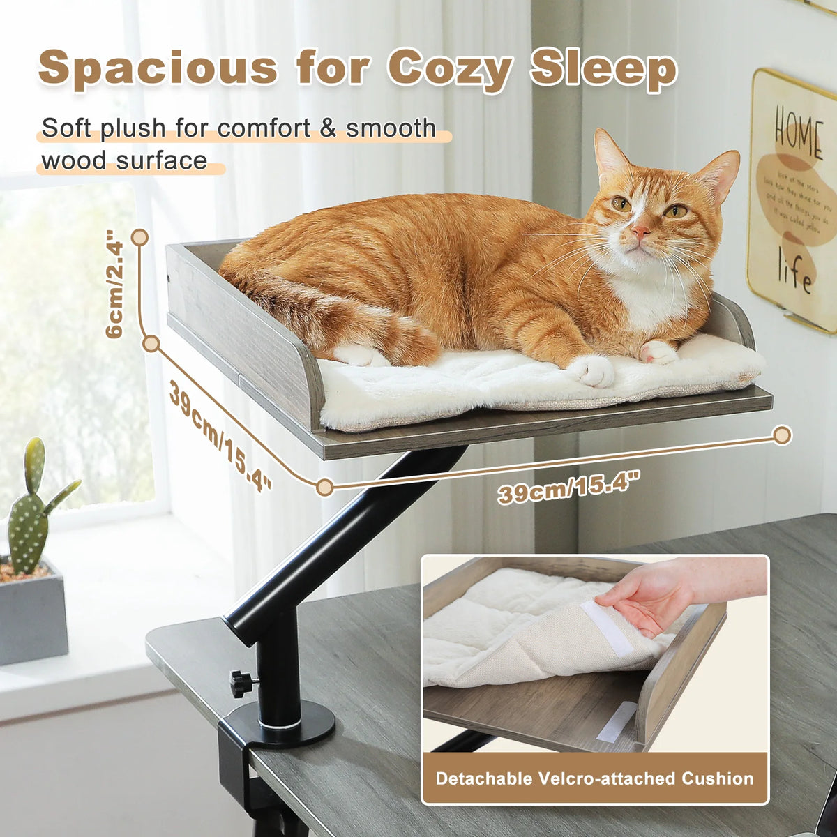 Clamp-On Rotating Cat Desk Bed