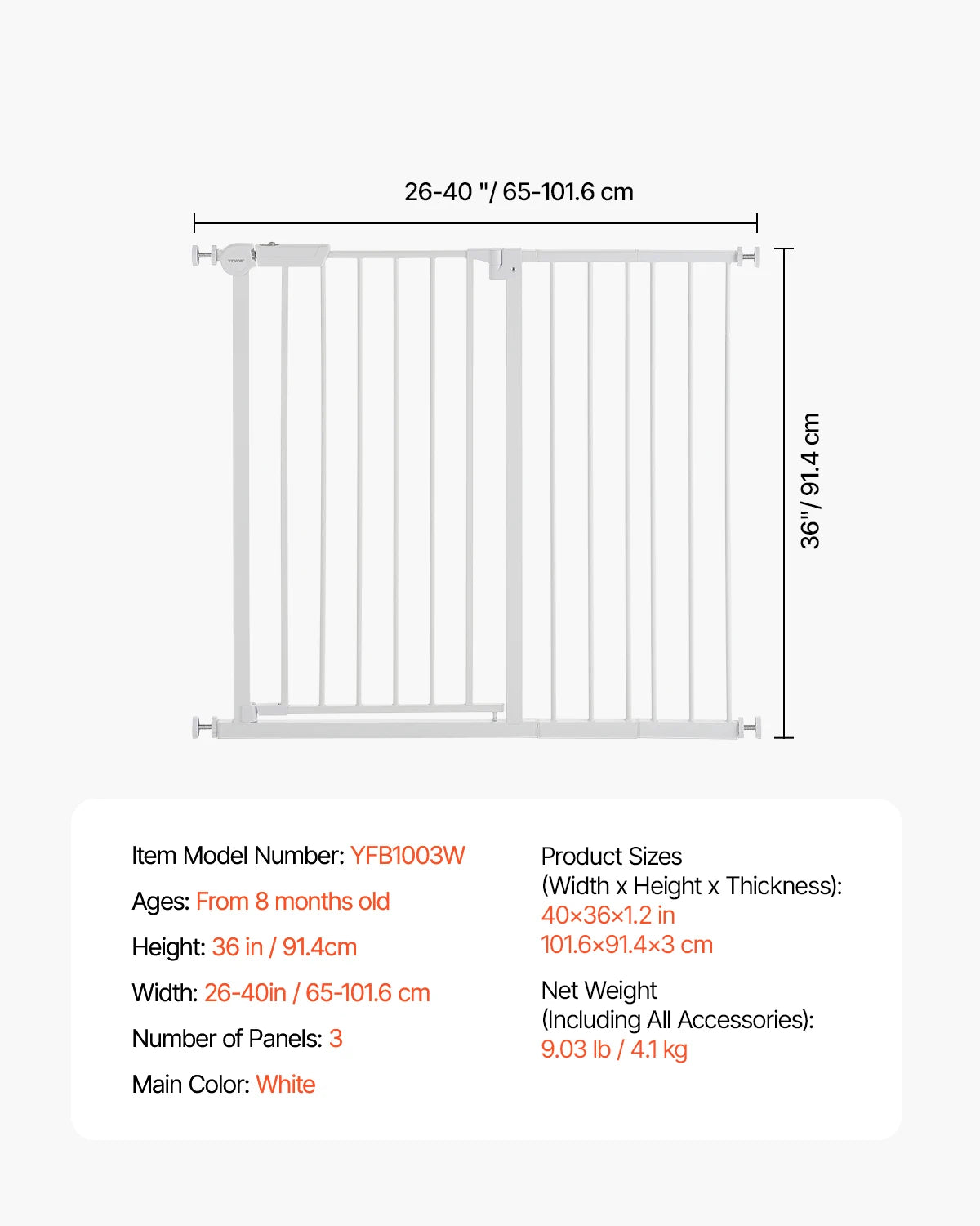 Pressure-Mount Walk-Through Pet and Baby Gate