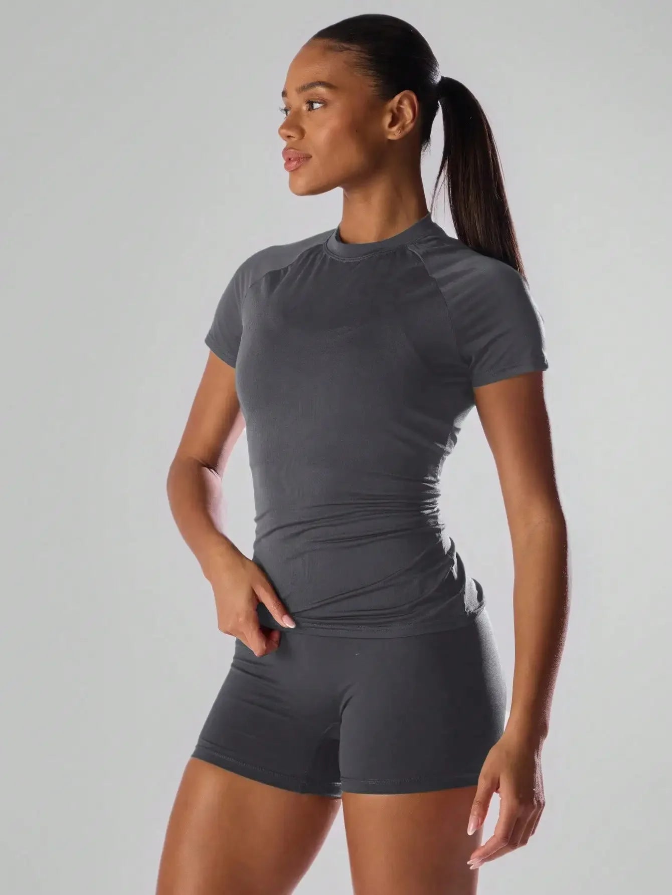 Women Slim Fit Sport Short Sleeve Running Tee For Workouts
