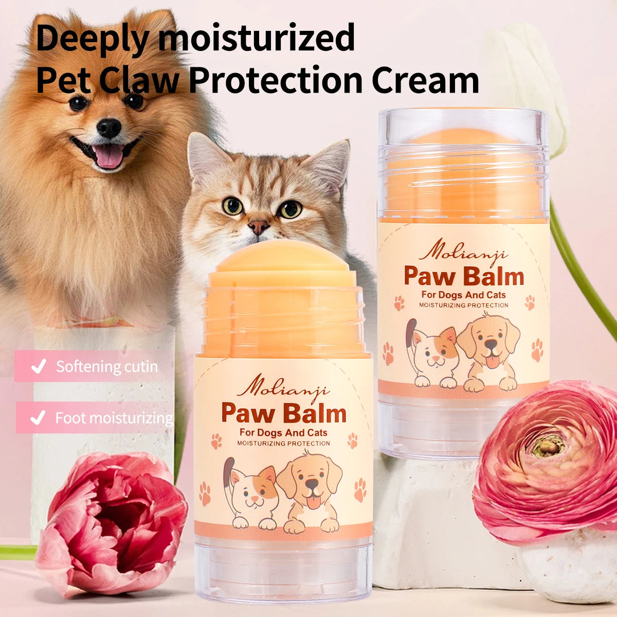 Pet anti cracking moisturizing cream, paw and nose care, deep moisturizing, suitable for cats and dogs, daily pet care