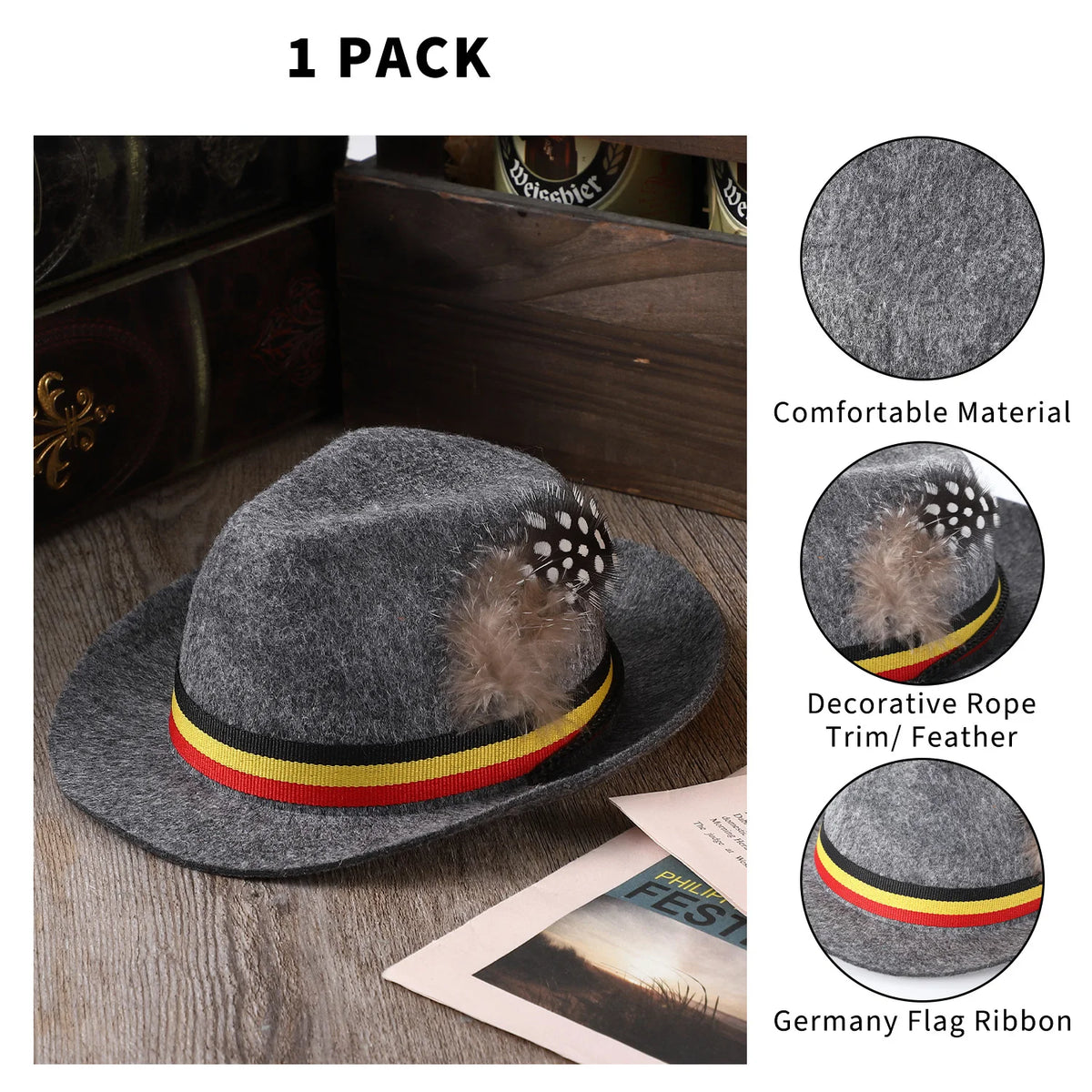 Bavarian Oktoberfest Costume Hat for Dogs and Cats