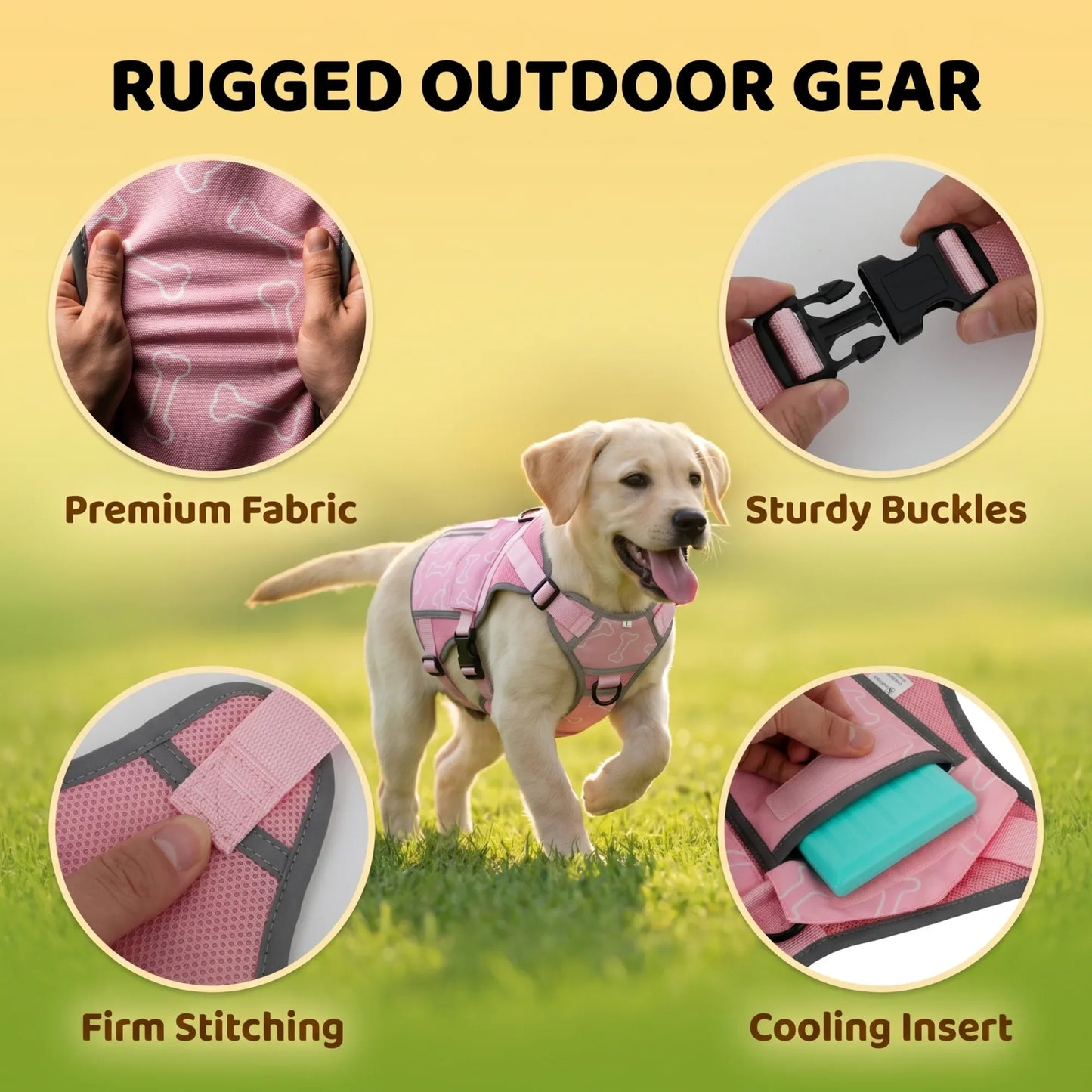 Pet Dog Cooling Vest Harness Cooler Jacket For Walking Dog Outdoor Camping Hunting Training Refrigerator Cooling Source For Dogs