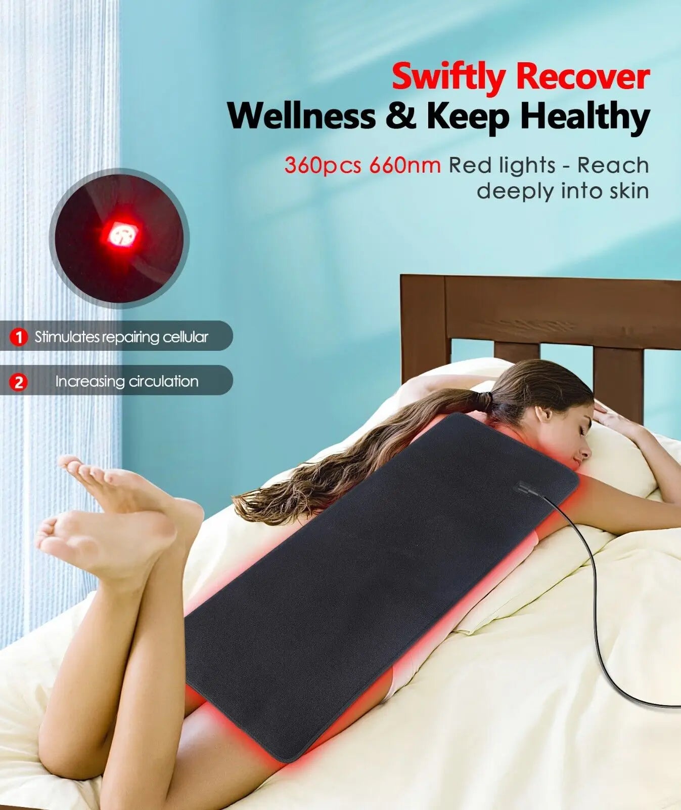 LED Infrared Light Therapy Pad For Whole Body Pain Relief