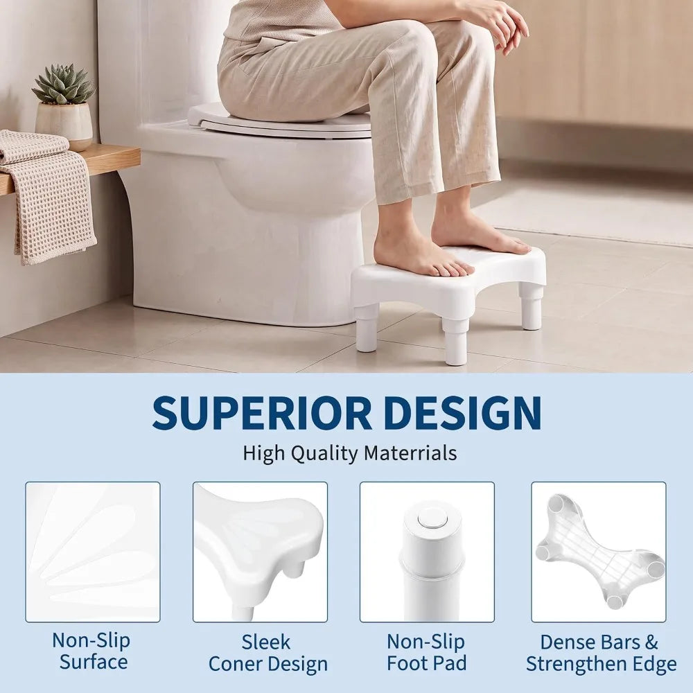 Curved Toilet Foot Stool for Better Posture