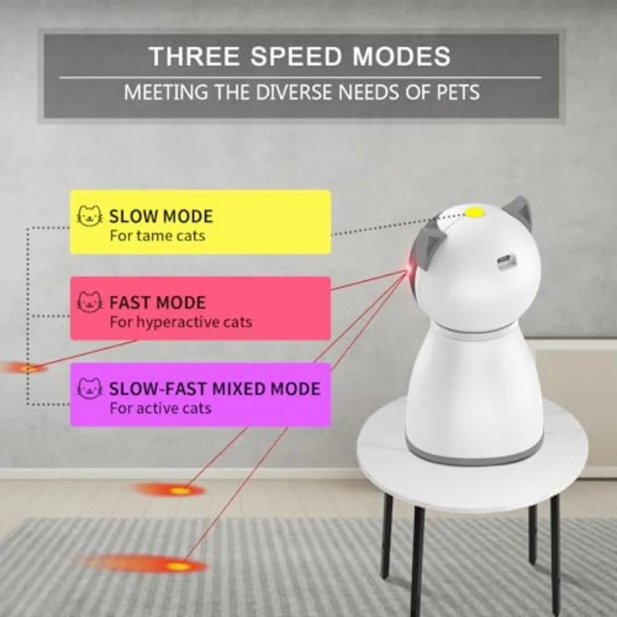 Cat Toys Laser for Indoor Cats, The 4th Generation Real Random Trajectory Motion Activated Rechargeable Automatic Cat Laser Toy