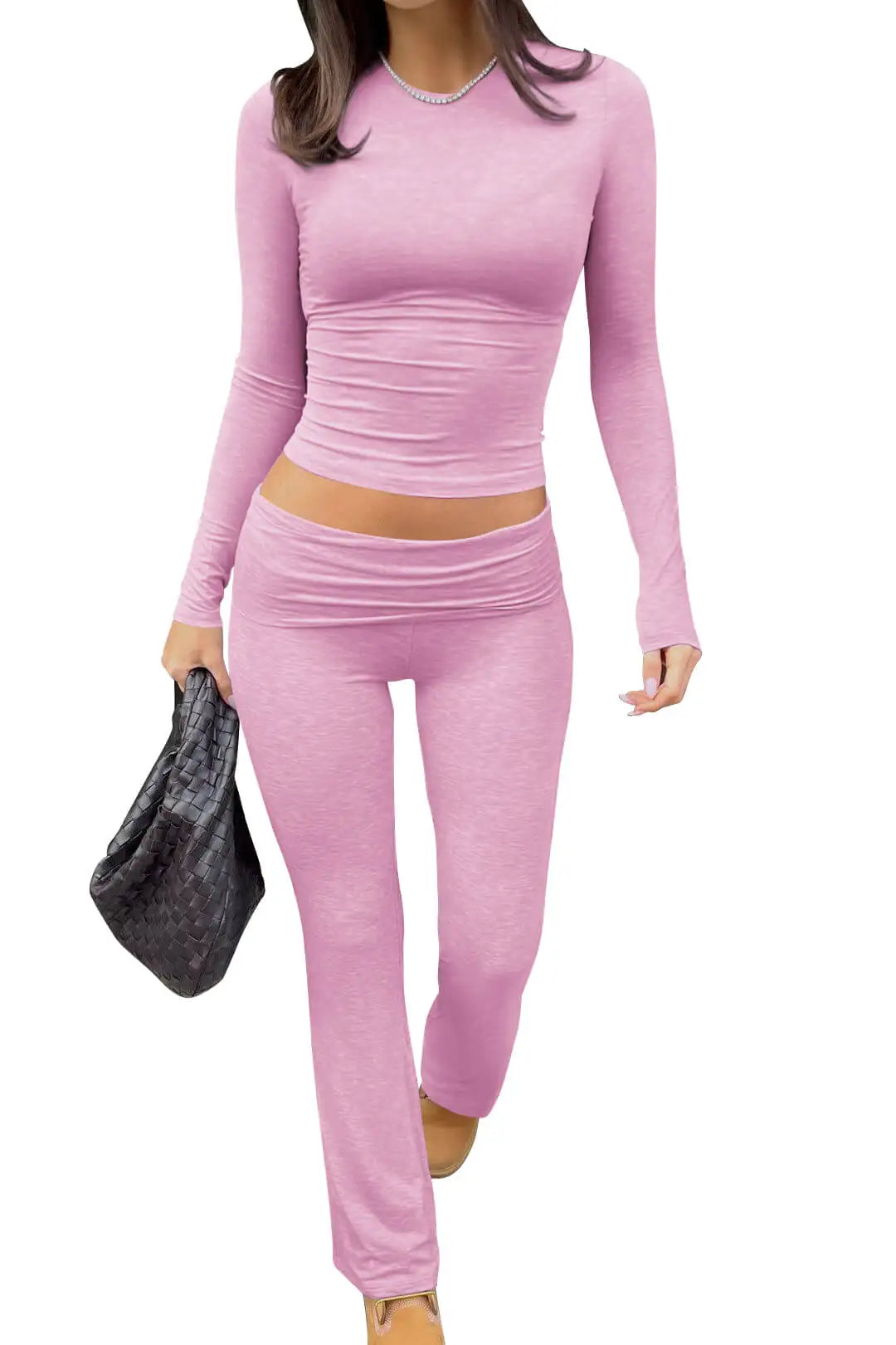 Women's Yoga Two-Piece Set Long Sleeve Wide-Leg Activewear