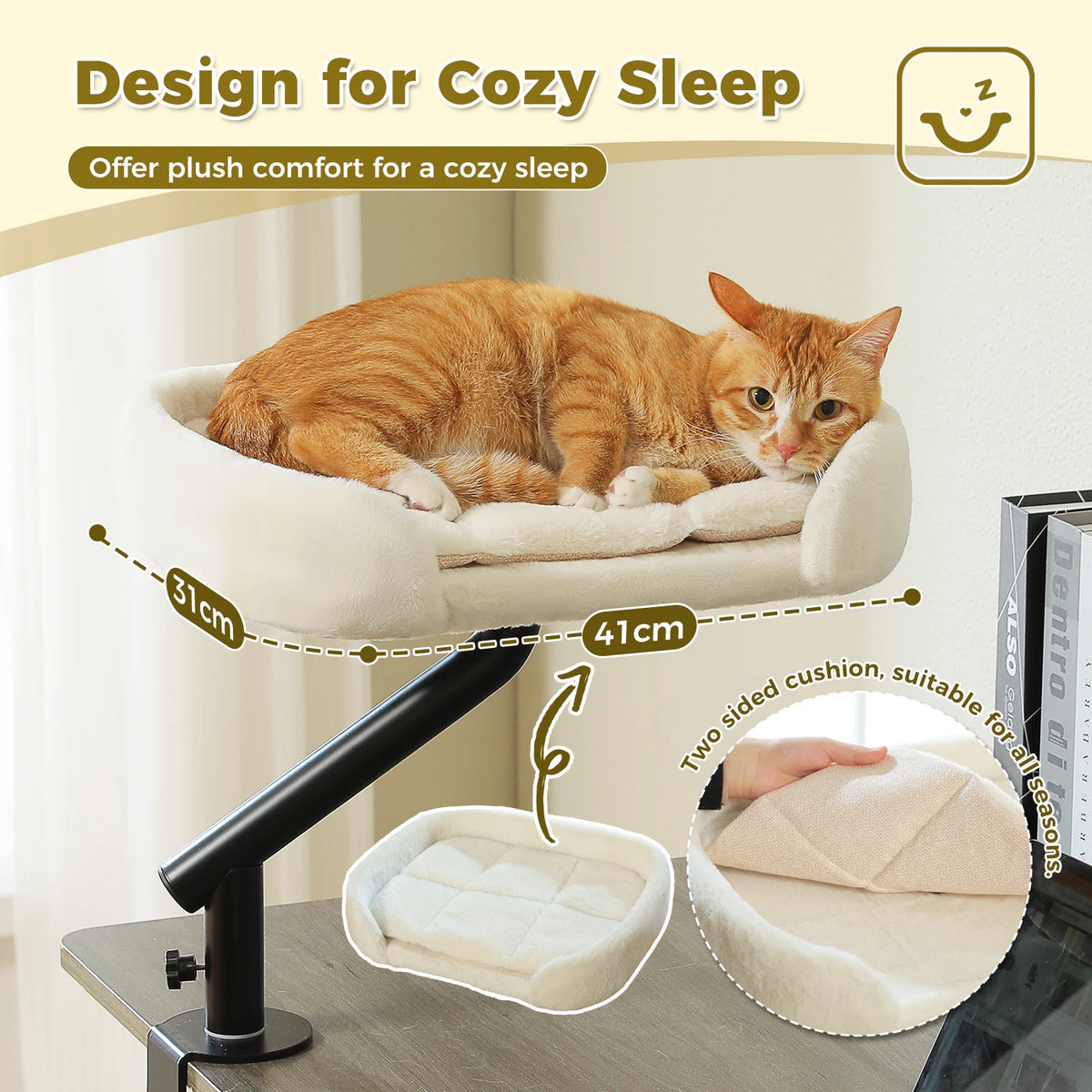 Clamp-On Rotating Cat Desk Bed