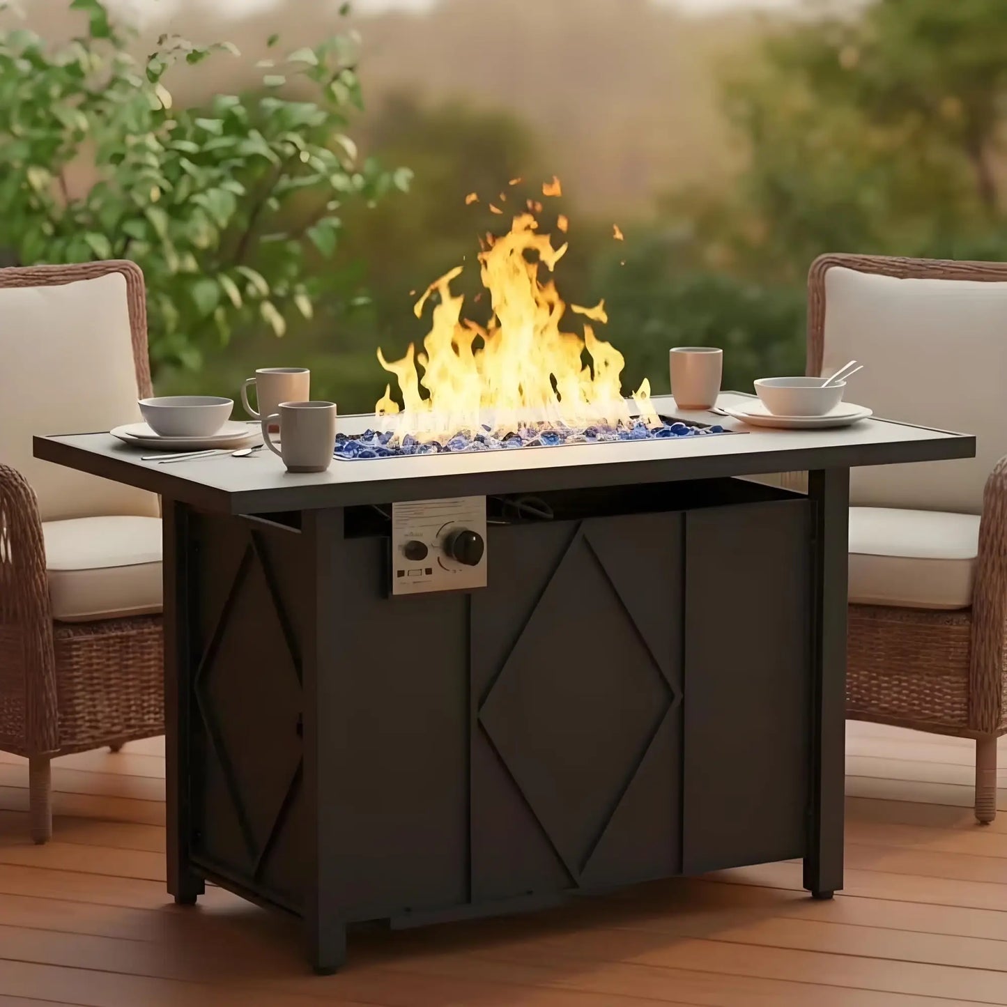 JHK Outdoor Propane Fire Pit Table CSA Certified 50000 BTU