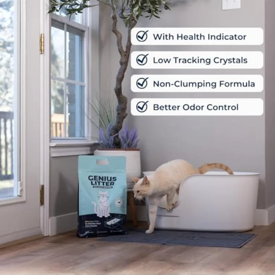 Health Monitoring Cat Litter, Featured on Shark Tank, Lightweight Crystal Silica Gel, Non Clumping, Dust Free, Low Tracking, Od