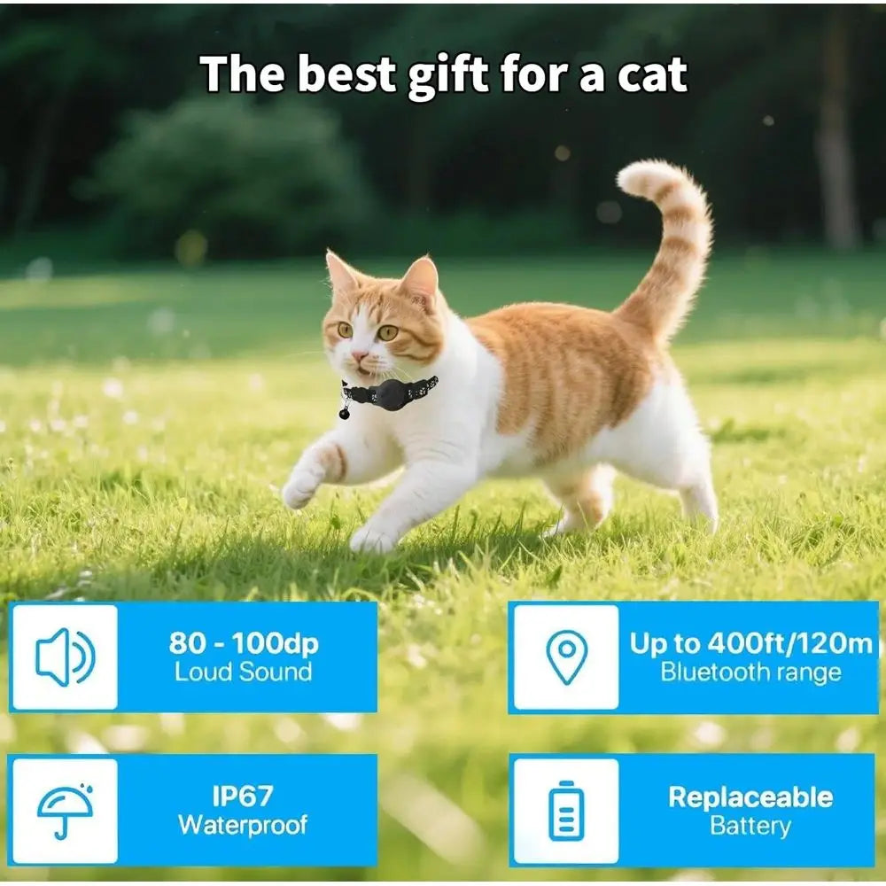 Pet Tracker GPS Cat Collar Android Waterproof No Monthly Fee