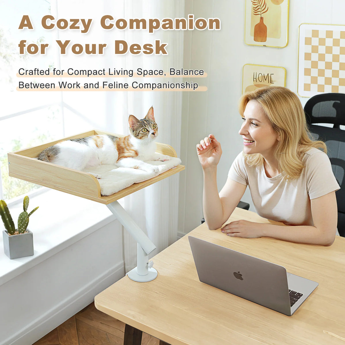 Clamp-On Rotating Cat Desk Bed