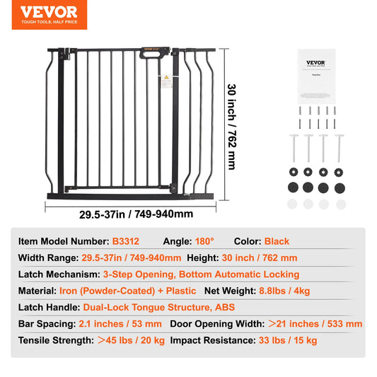 Pressure-Mount Walk-Through Pet and Baby Gate