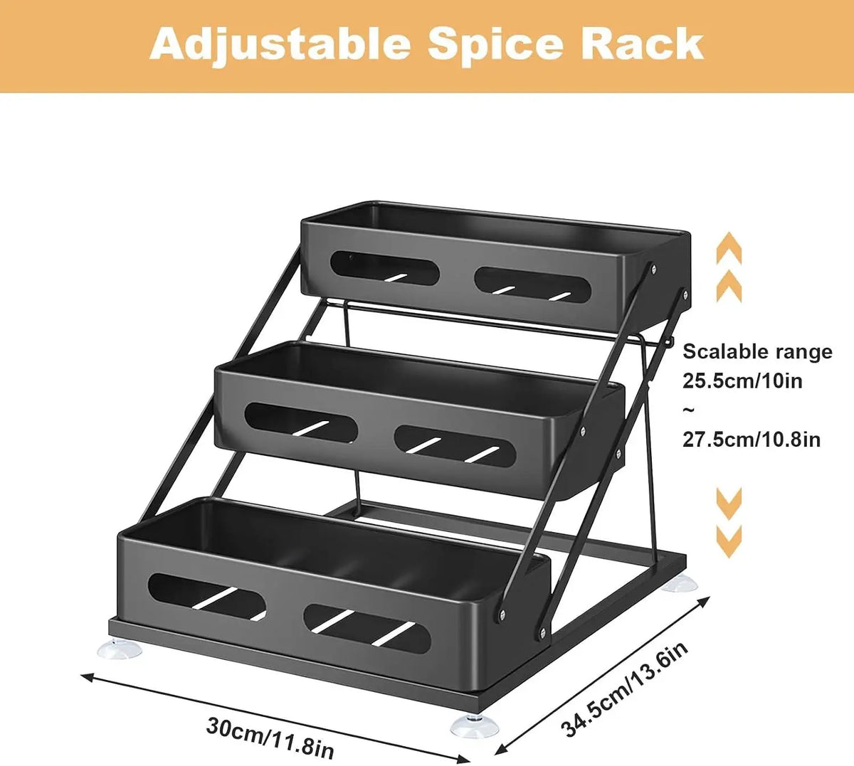 Adjustable Folding Spice Rack Organizer
