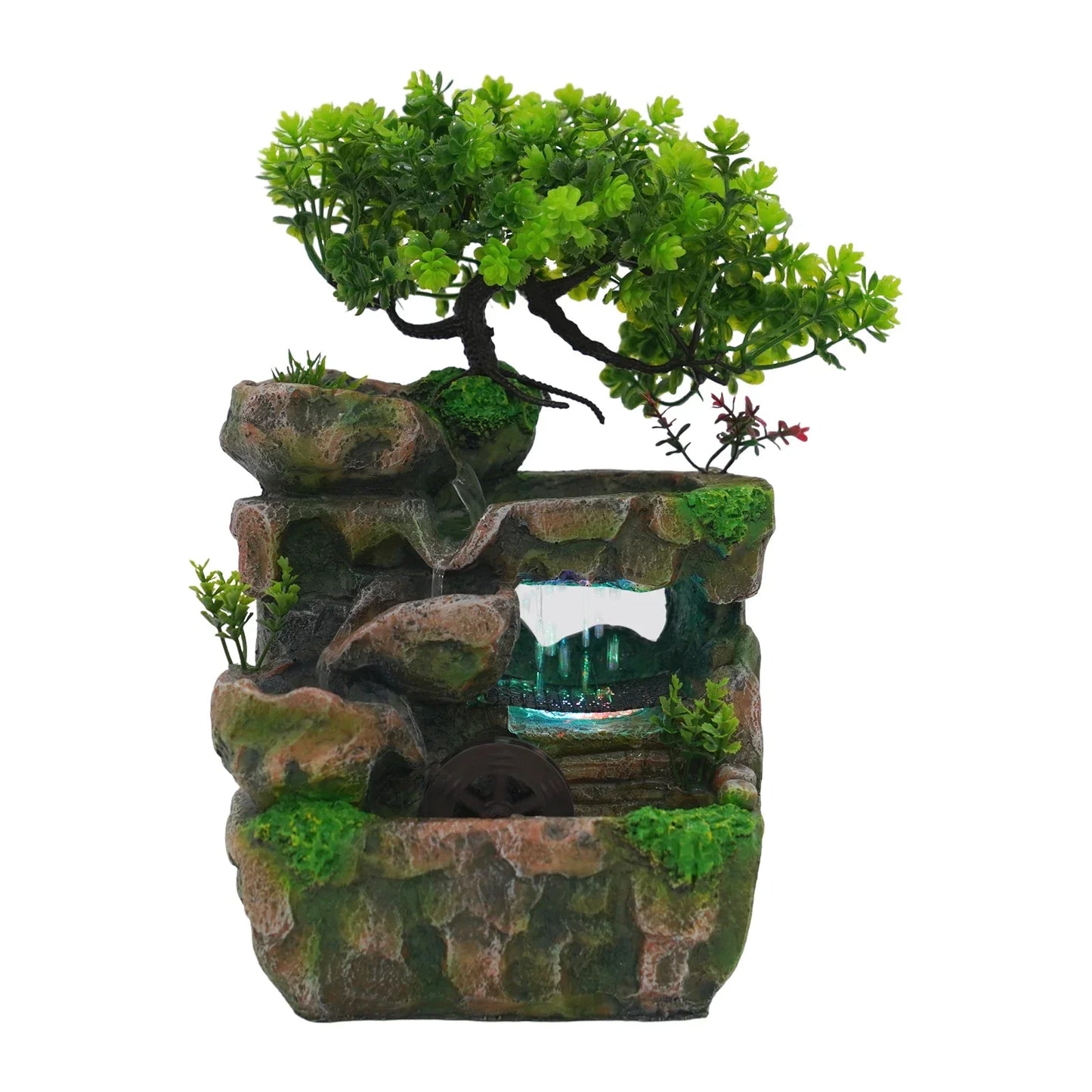 Tabletop Waterfall Fountain For Indoor Use With Pump And LED