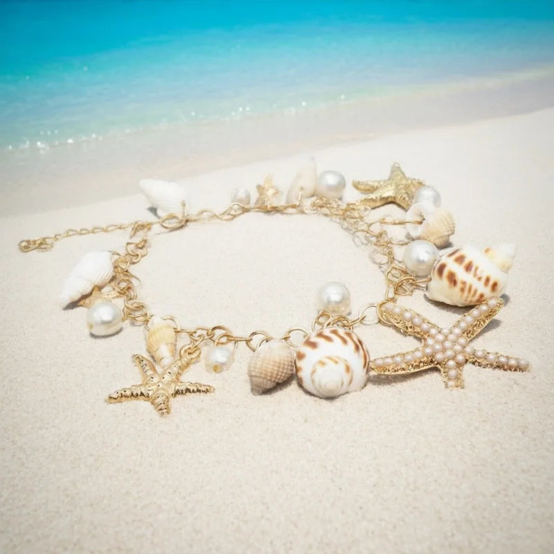 Rinhoo Ocean Style Conch Pendant Bracelet for Women Boho Charm