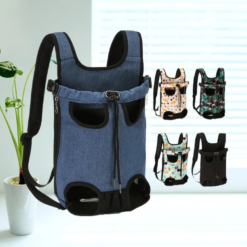 Adjustable Cat Carrier Backpack For Pets Outdoor Travel Double Shoulder Bag