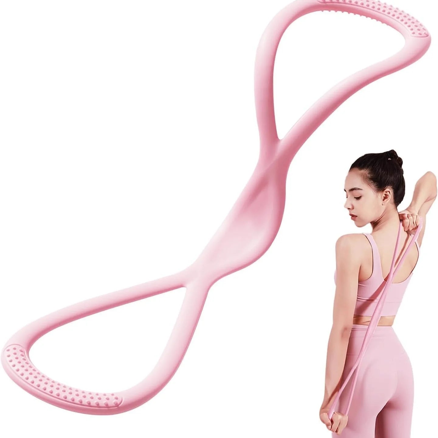 Figure 8 Resistance Bands with Handles Elastic Fitness Exercise Bands for Home Gym Yoga Workout
