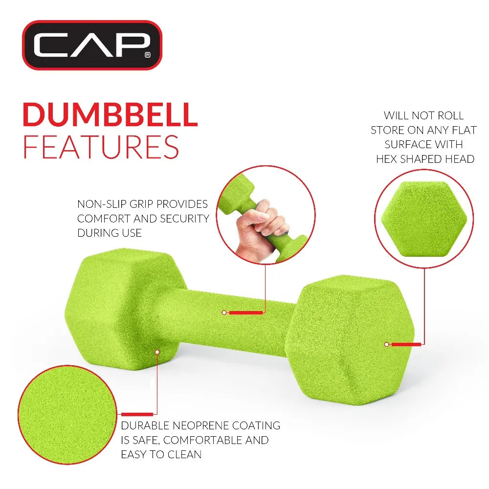 Neoprene Hex Dumbbell Set for Home Workouts