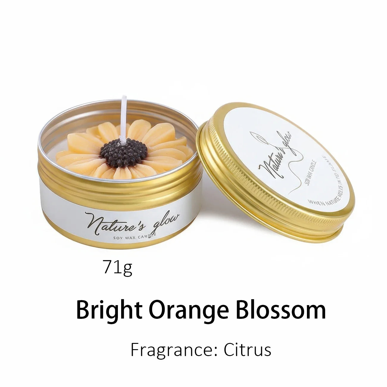 Chamomile Scented Soy Candle Tin Handmade Smokeless Aroma Bedroom Decor Gift