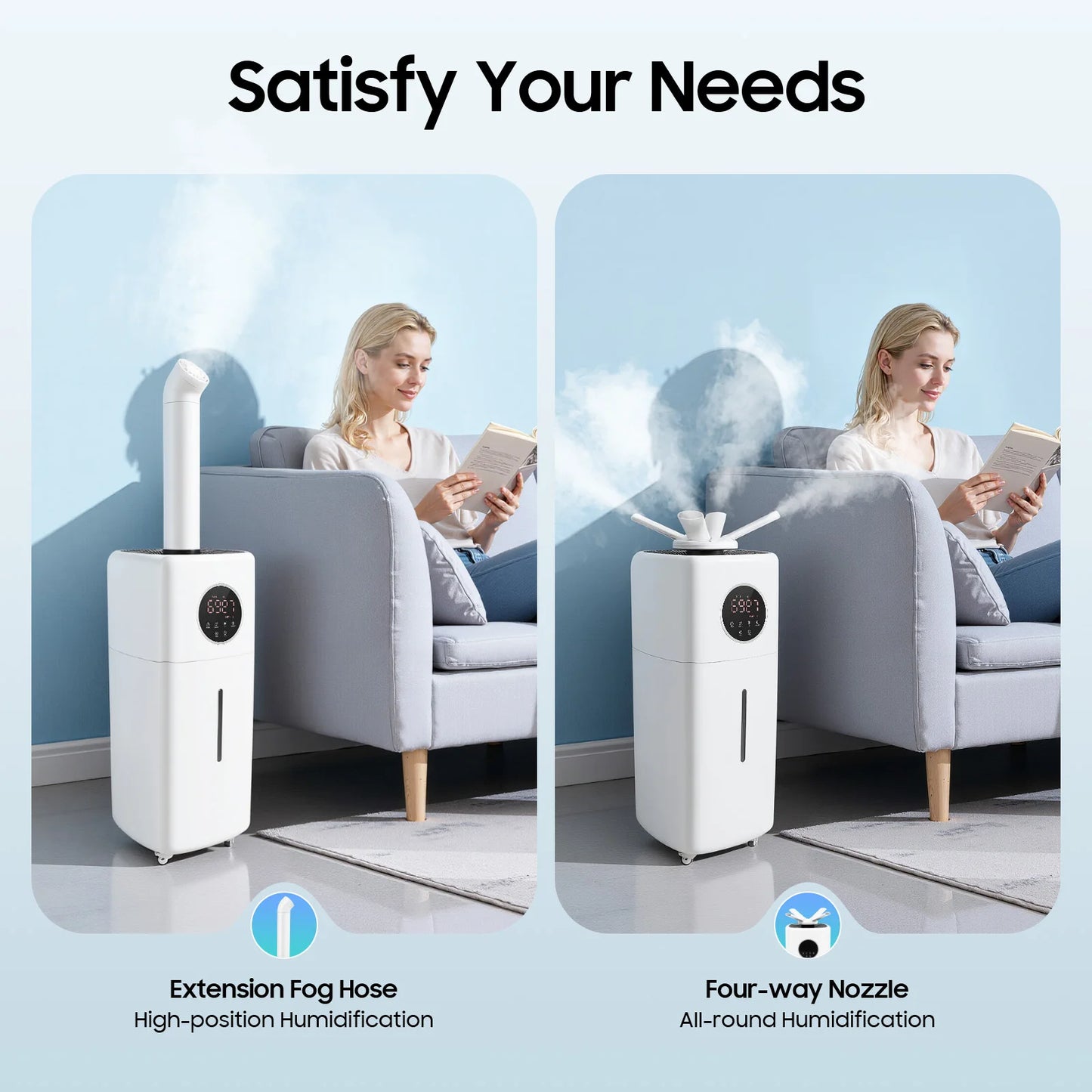 Humidifier Large Capacity 21L Digital Control Remote Control Air Purification Ultrasonic Humidifier Mist Maker