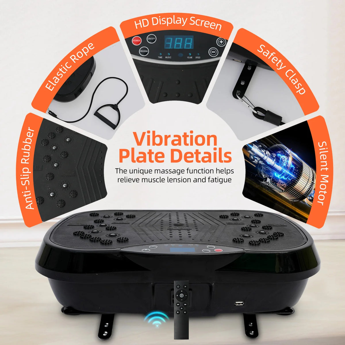 200W Vibration Plate with Remote and Bands