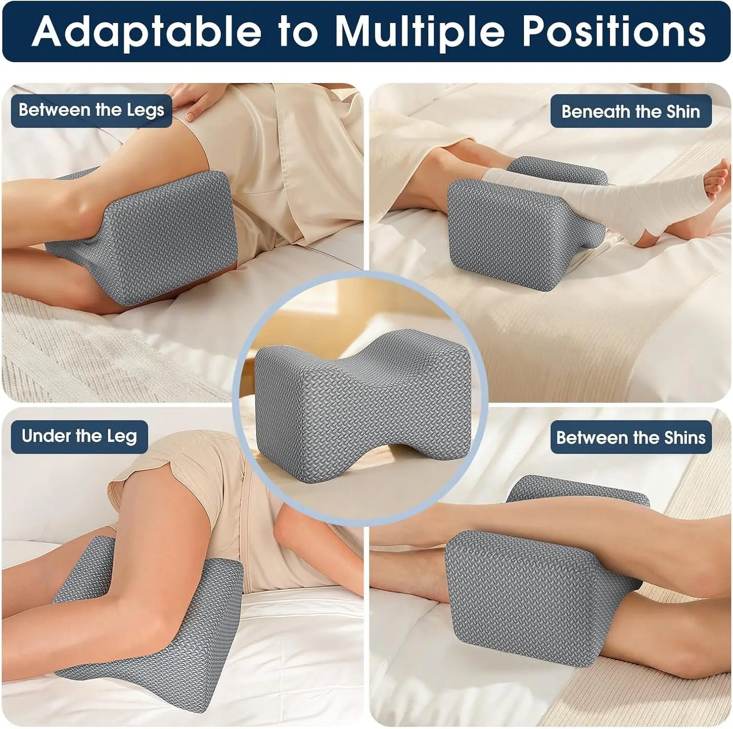 Memory Foam Knee Pillow, Knee Pillow for Side Sleepers, Leg Pillows for Sleeping Blood Circulation, Elevation Pillow for Spine A