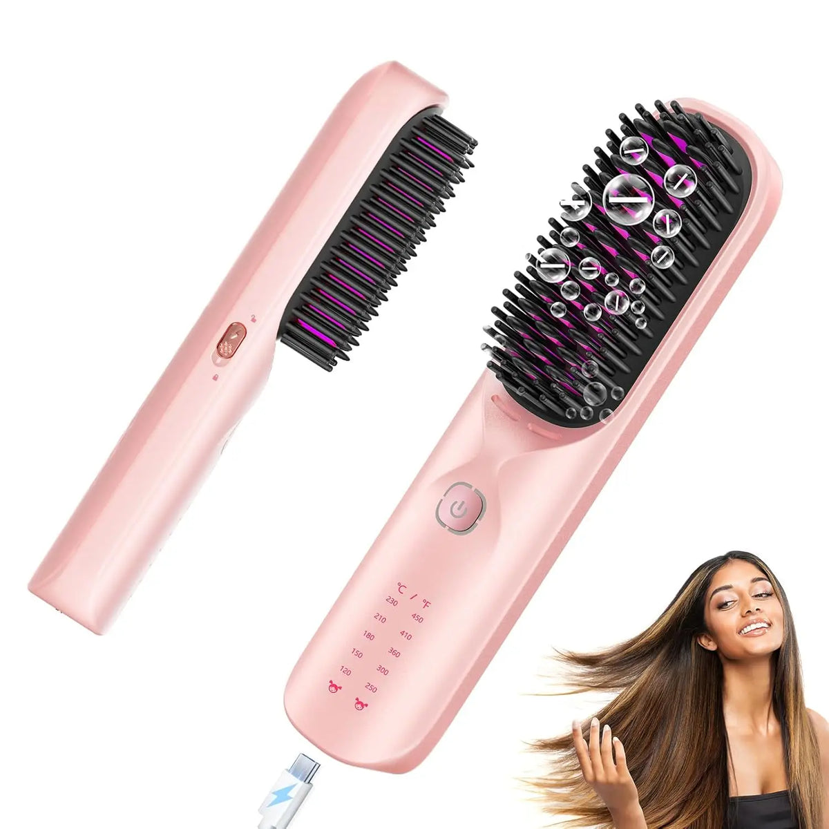 Cordless Negative Ion Hair Straightener Comb