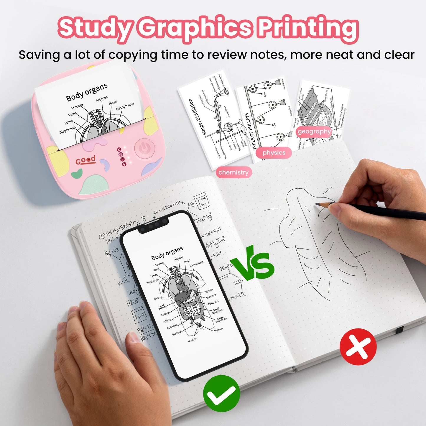 Portable Thermal Printer Bluetooth Pocket Photo Label Printer Inkless Printpod Sticker Printing Android iOS Printers for Home