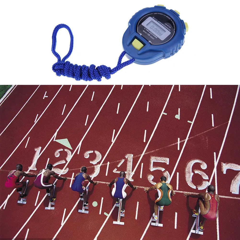 Electronic Stopwatch Digital Stopwatch Waterproof Handheld Chronometer LCD Display Pocket Stopwatch for Sports Coaches