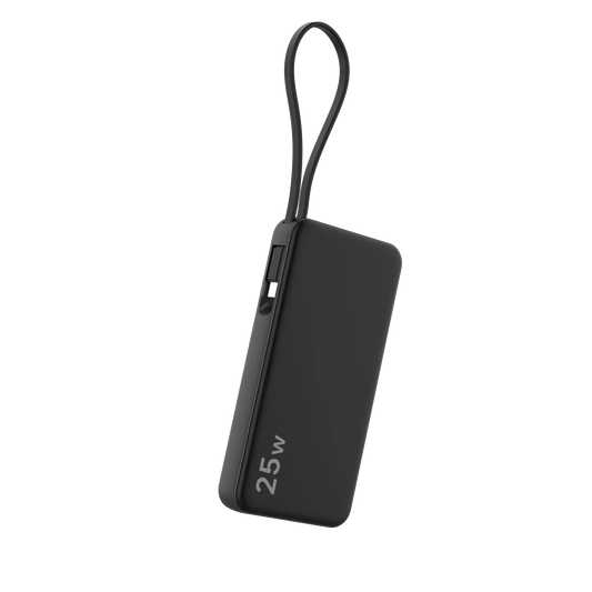 JUOVI 10000mAh Power Bank Built In Cable 25W Fast Charging Portable Charger External Battery For iPhone Samsung Travel Camping