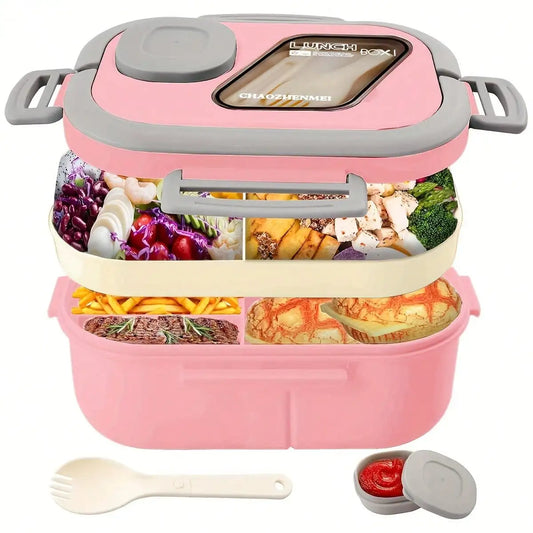 Bento Salad Bowl with Forks and Sauce Cup