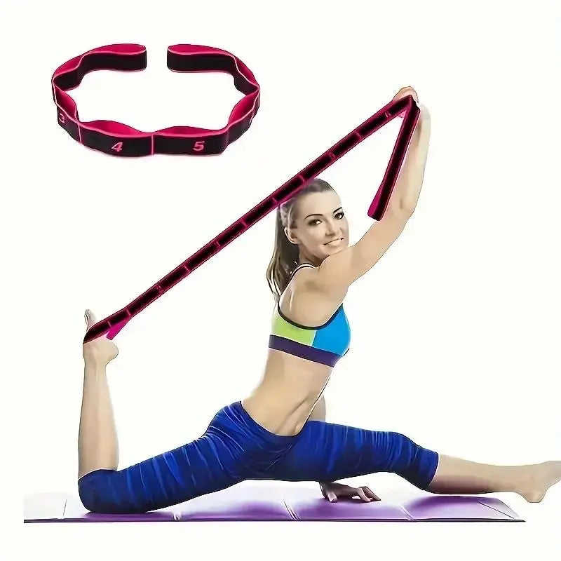 Yoga Elastic Resistance Band With 8 Independent Rings