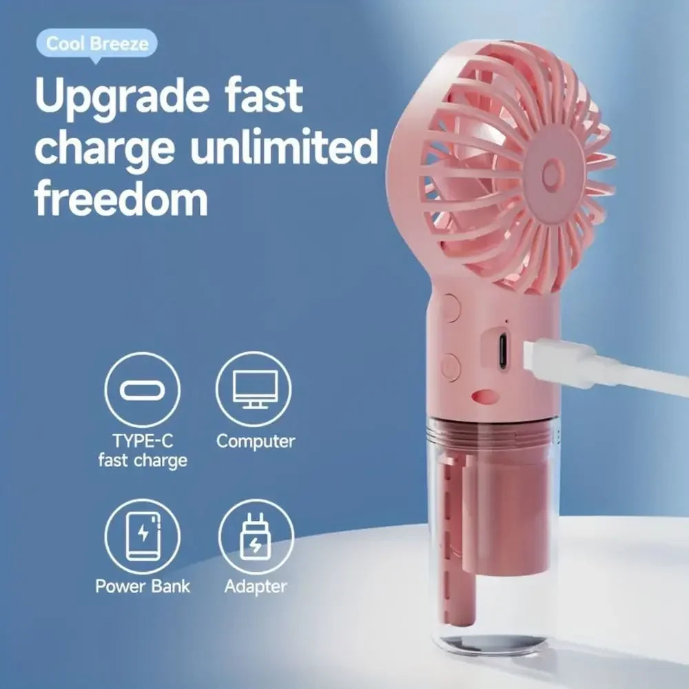 Portable Handheld Water Spray Mist Fan