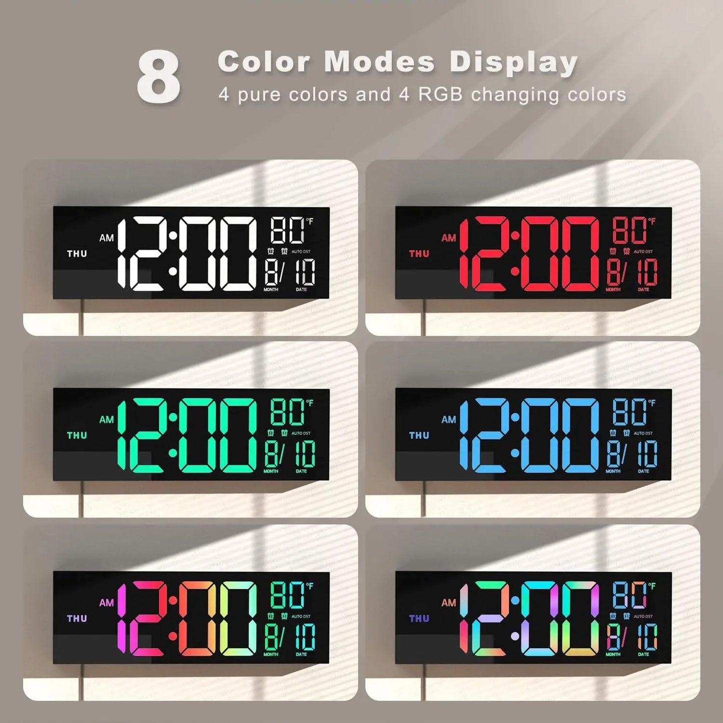 Digital Wall Clock With Remote, Timer, Alarm, Temperature
