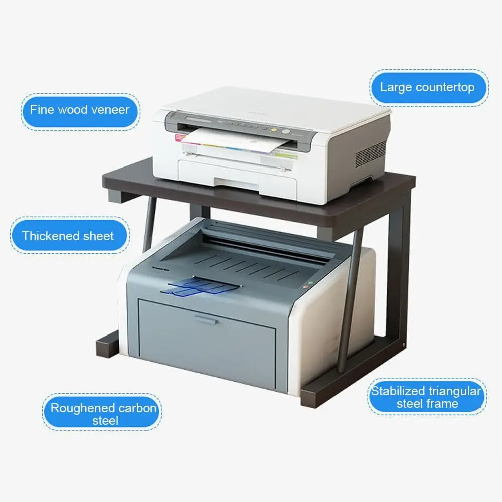 Two-Tier Desktop Printer Stand with Storage