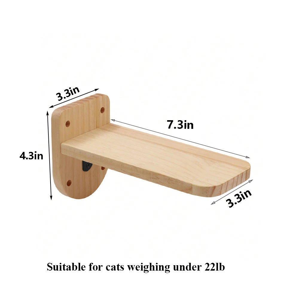 PETRAVEL CN Cat Wall Mounted Four Step Climbing Shelf With Sisal Post