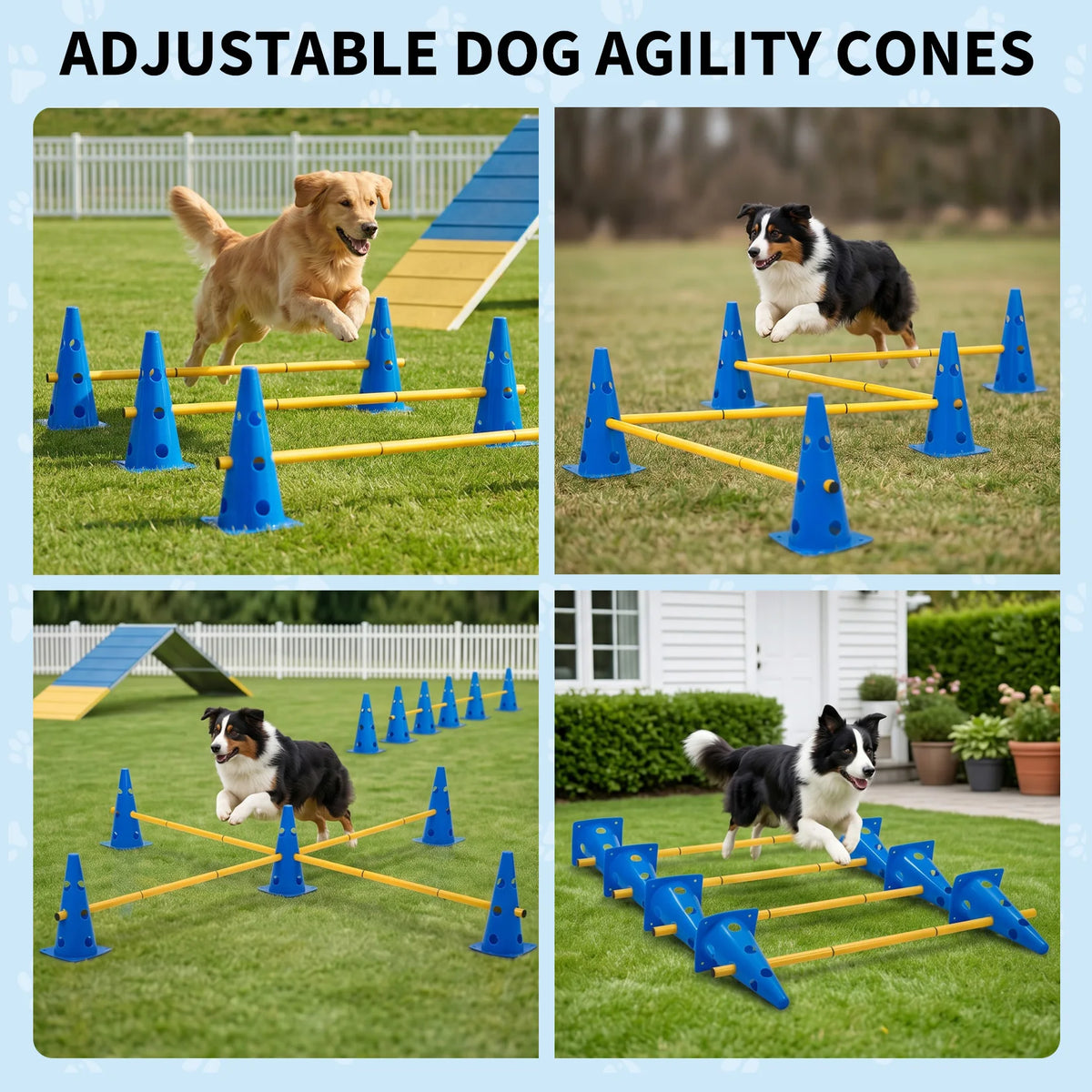 Dog Agility Training Set with Cones and Hurdles