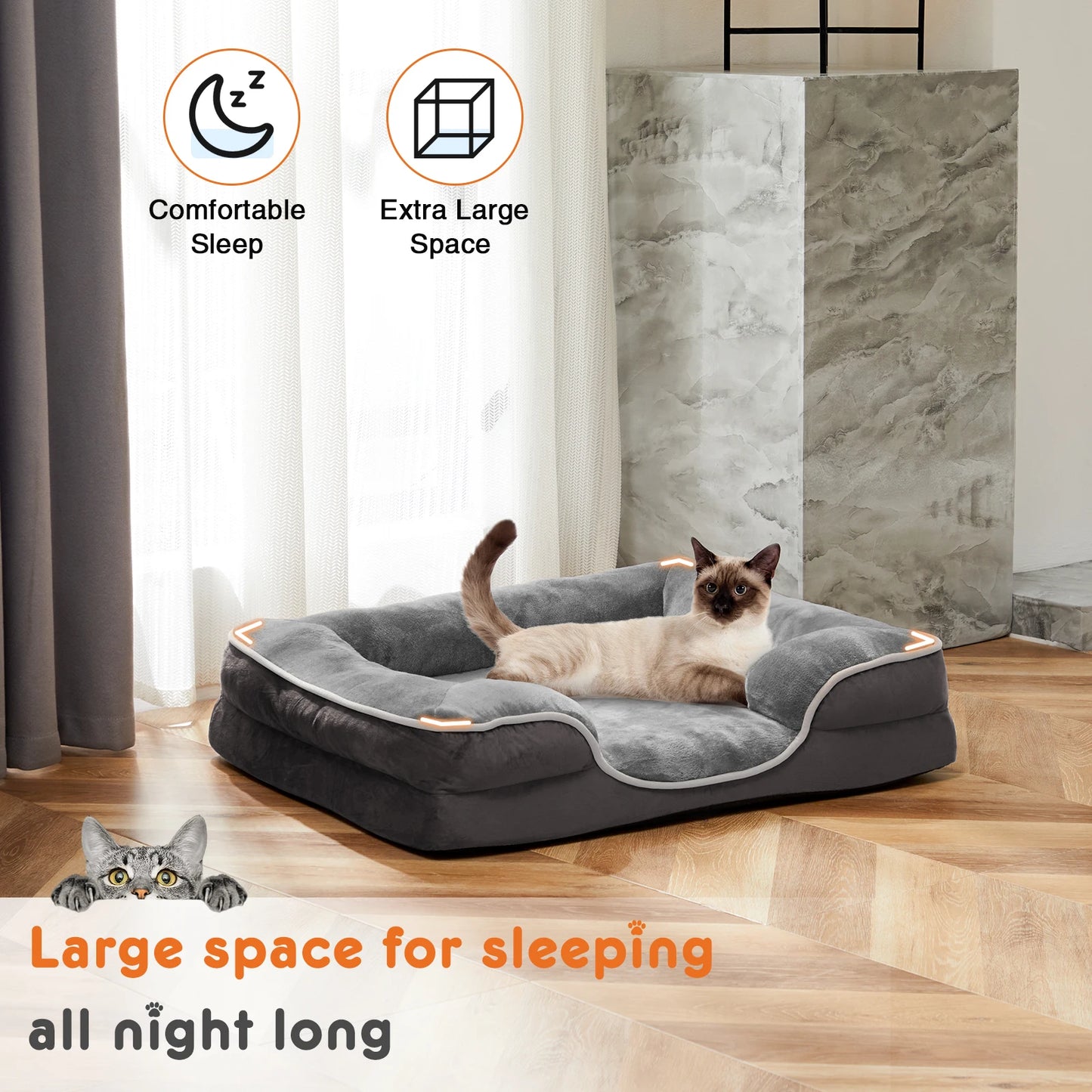 JHK Orthopedic Memory Foam Dog Bed For Small Pets Cover
