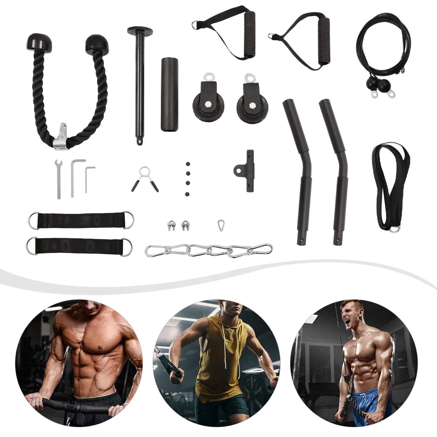 Upper Body Cable Lat Pulldown System for Triceps and Back