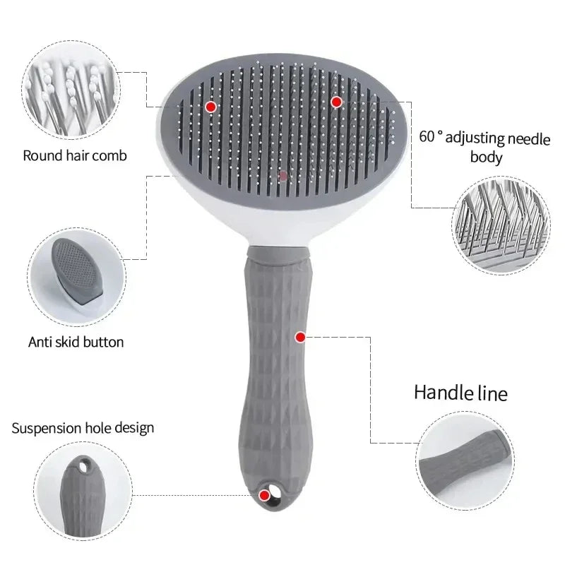 Self Cleaning Grooming Brush For Dogs And Cats Dematting Comb