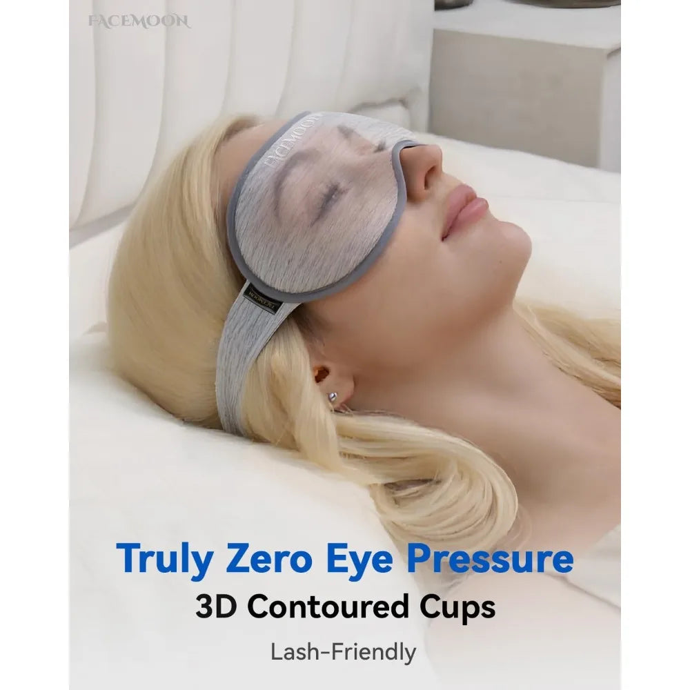 Weighted Eye Mask for Sleeping 3D Contoured Blackout Sleep Mask for Men Women Zero Pressure on Eyes Lash-Friendly Adjustable Strap for Side Sleepers Travel Essential for Long Flights Road Trips Airplane Nap Meditation