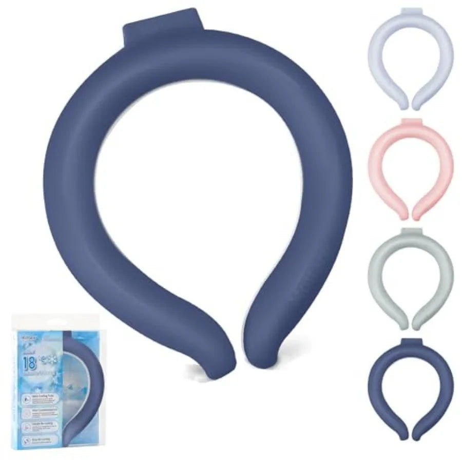Neck Cooling Tube 70% Gel Increase Ice Ring Neck Cooler Wearable Body Cooling Products for Summer Outdoor Indoor Activities Rel