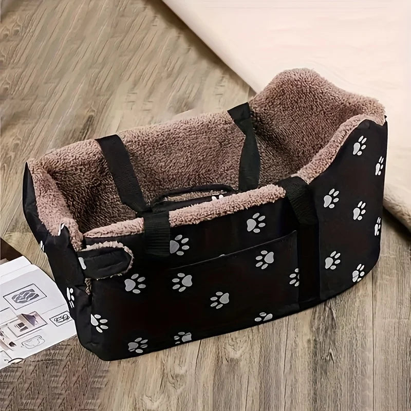 Fabric Dog Car Seat With Headrest Armrests And Portable Booster
