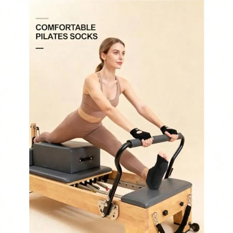 Toeless Pilates Socks For Women With Non-Slip Grips Barefoot Workouts