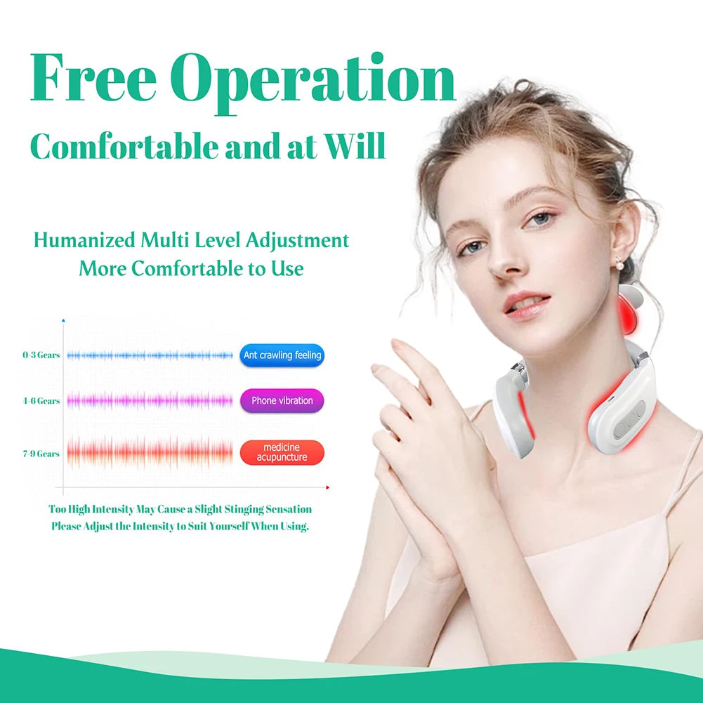 4 Head Neck Massage Machine USB Rechargeable 6 Modes Vibration