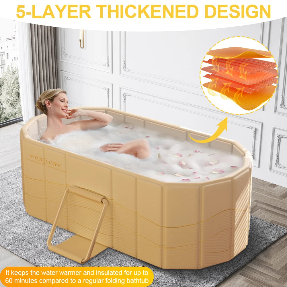 Foldable Portable Bath Tub for Adults and Kids Soaking Spa