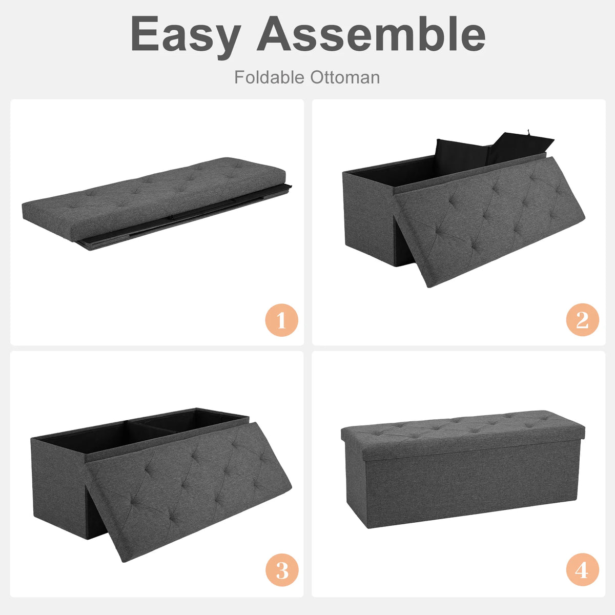 Linen Storage Ottoman Bench with Lift Top