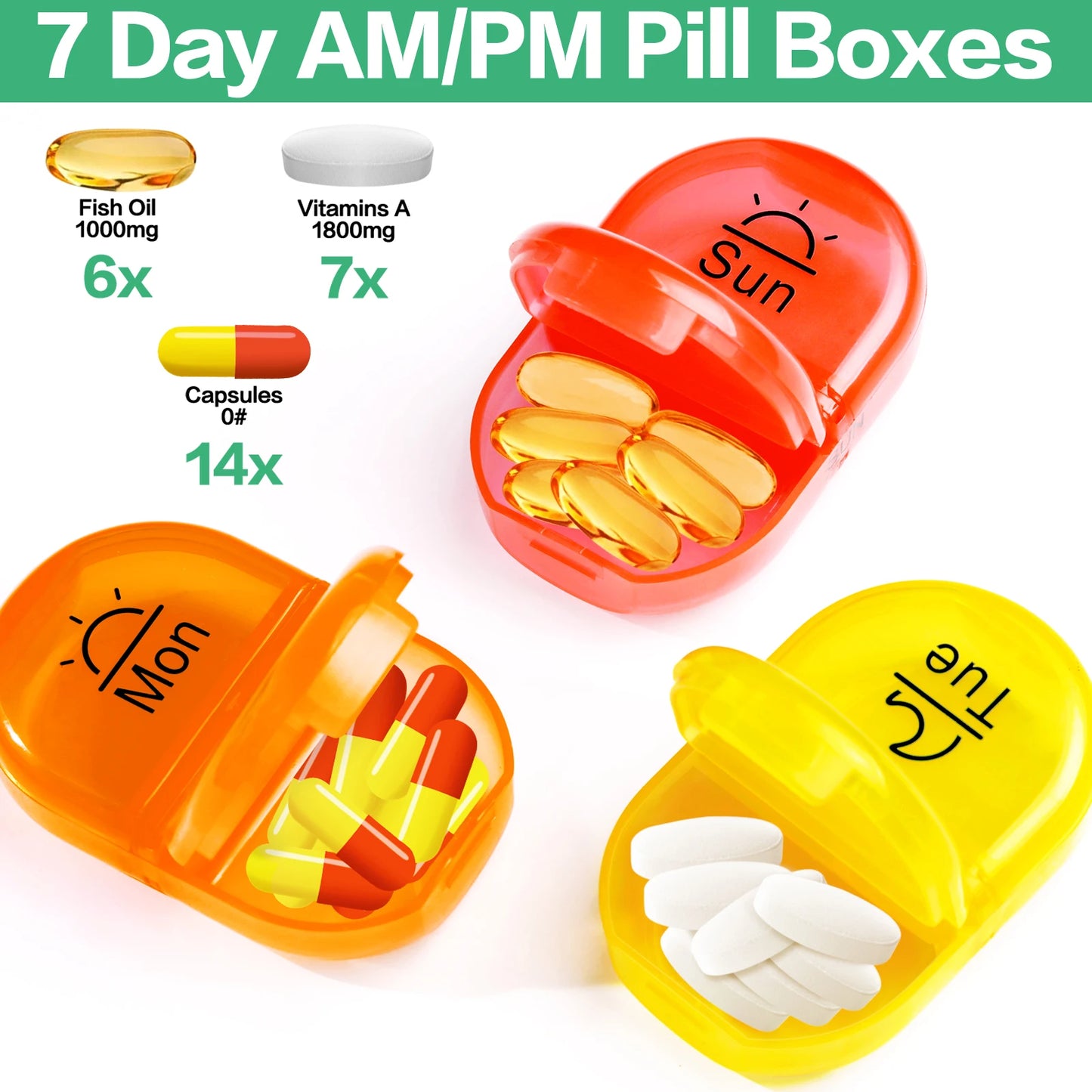 Seven Day Pill Organizer Canvas With Zip Pouch Rainbow Design
