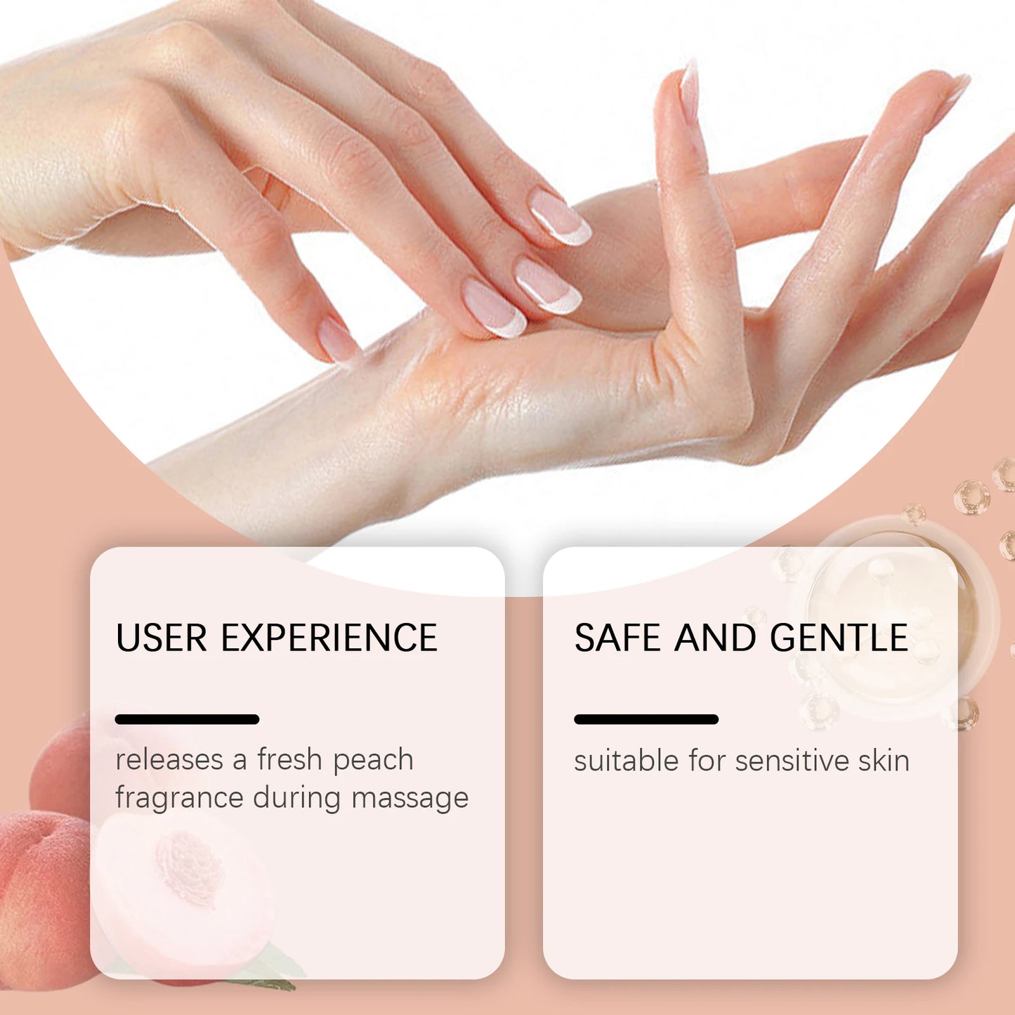 Ouhoe Peach Scented Hand Cream Moisturizing Nail Care Cuticle Softener