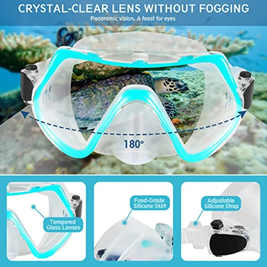 Snorkeling Gear For Adults Compact Travel Set 1 Pack